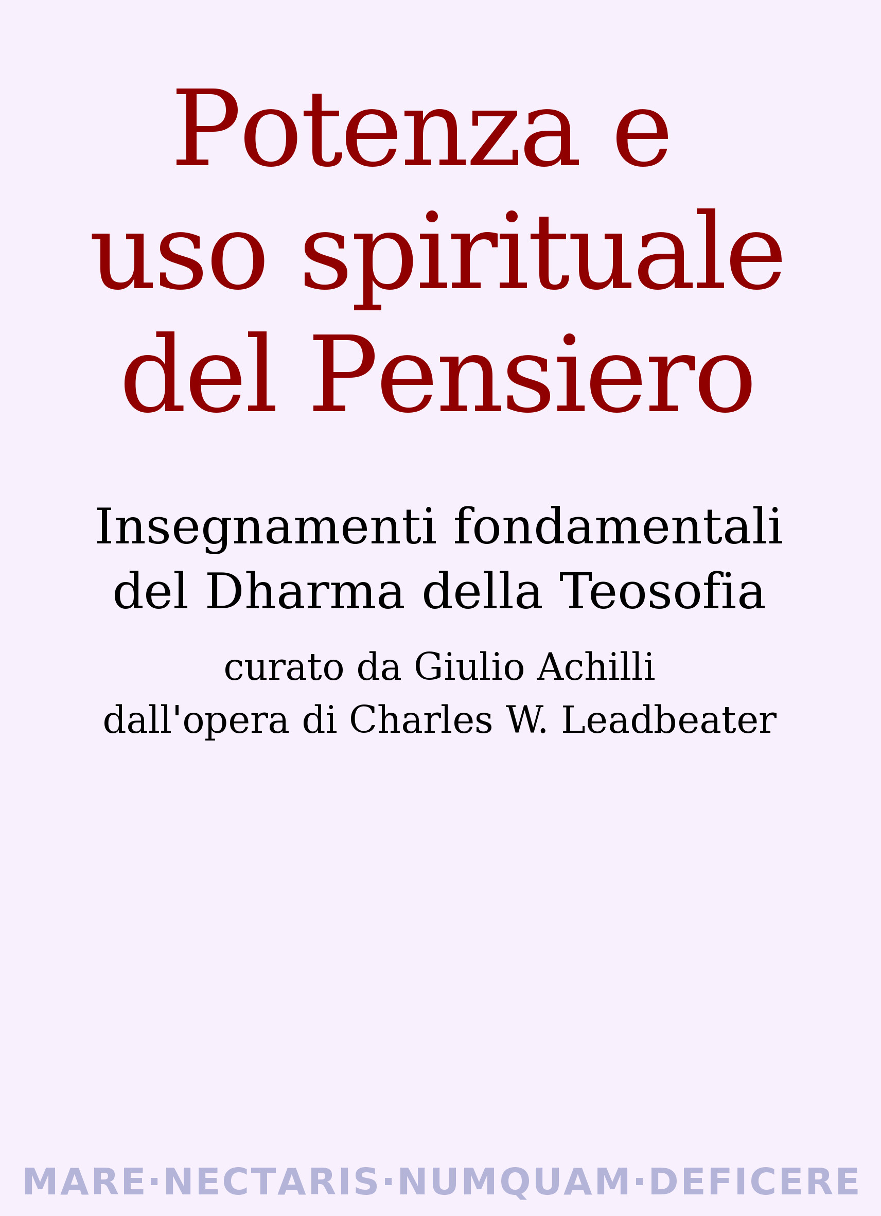 Potenza e uso spirituale del Pensiero ~ la copertina